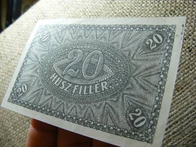 20 fillér bankjegy, 1920, festéktöbblet