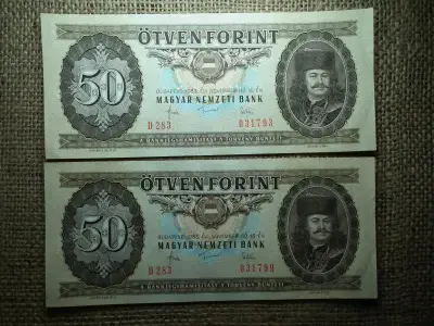 50 forintos bankjegy, 1983, 2 db sorszámközeli
