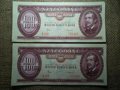 100 forintos bankjegy, 1984, hajtatlan, sorszámkövető