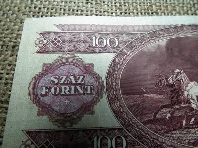 100 forintos bankjegy, 1984, fordított hátlapi alapnyomat