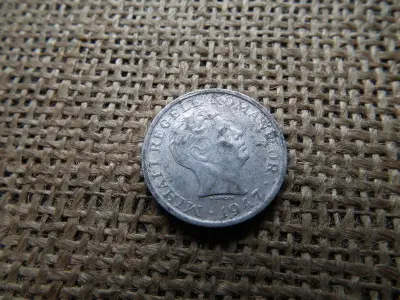 Románia, 5 lei 1947, fémpénz