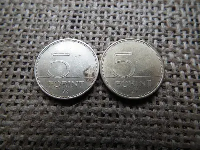5 forintos érme, 1993, pár, hosszú vonalas, módosított rövid