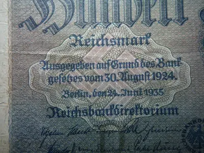 Birodalmi 100 márka, 1935, horogkeresztes, C