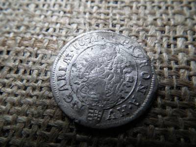 Lipót VI krajcár, 1671 KB, 6 kreuzer, ezüst