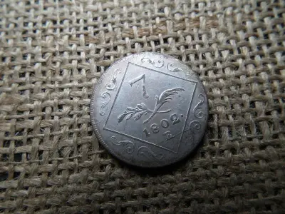 Ezüst 7 krajcár érme, 1802 B, átvert