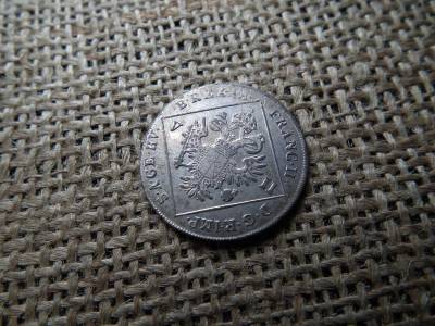 Ezüst 7 krajcár érme, 1802 B, átvert