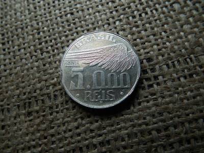 Brazília, 5000 reis, 1936, Santos Dumont, ezüst