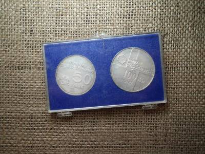 Ezüst 100 és 50 forint, 1974, MNB, tokos