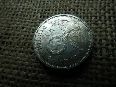 Birodalmi ezüst 5 márka, 1939 B