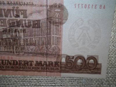 500 márka bankjegy, 1985, DDR, UNC, ritka