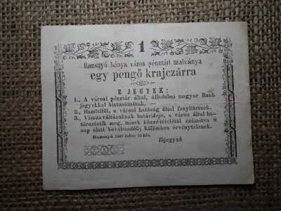 Rozsnyó 1 Pengő Krajczár, 1849, Kitöltetlen