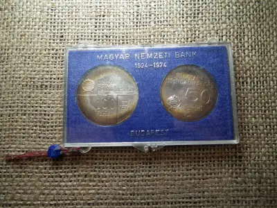 Ezüst MNB 50 és 100 forint, 1974, tokos, matrica