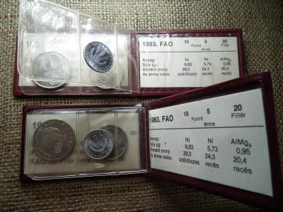 FAO Tokos Sor, 1983, 20 Fillér és 5-10 Forint, Párban