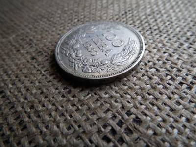 Bulgária, 100 leva, 1930, ezüst, BP, Berán L.