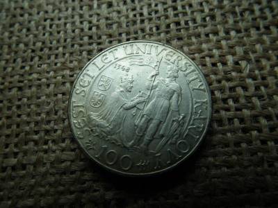 Csehszlovákia, 100 korona, 1948, ezüst
