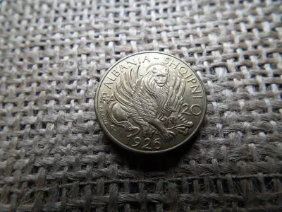 Albánia 20 Franga Ari, 1926, utánveret, Skanderbeg