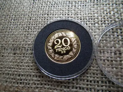 Ezüst 20 pengő, 1928, aranyozott utánveret