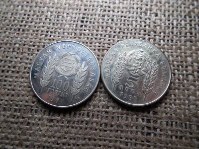 100 forint, 1981, Bulgária + 5 Leva, 1981