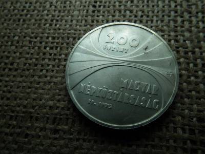 Ezüst 200 forint, 1975, MTA, BU