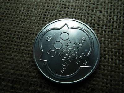 Ezüst 500 forintos érme, 1990, BU, Buda