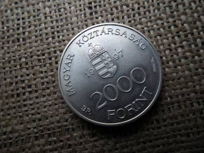 Budavári Palota 2000 forintos érme, 1997, ezüst, BU