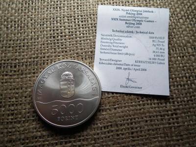 Ezüst 5000 forint, 2008, Nyári olimpia, BU