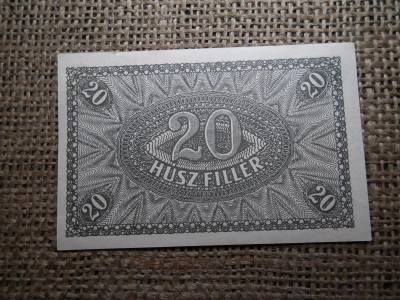 20 fillér bankjegy, 1920, hajtatlan