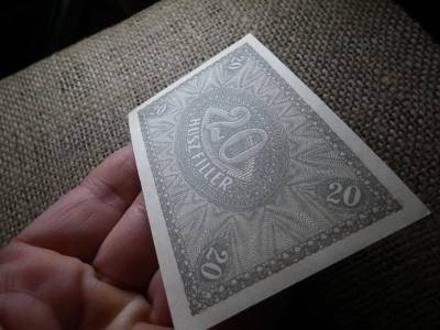 20 fillér bankjegy, 1920, hajtatlan