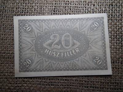 20 fillér bankjegy, 1920, hajtatlan