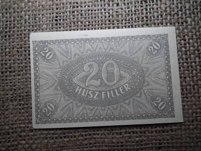 20 fillér bankjegy, 1920, hajtatlan