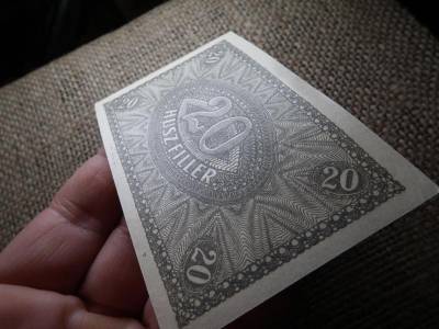20 fillér bankjegy, 1920, hajtatlan