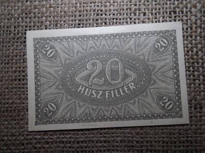 20 fillér bankjegy, 1920, hajtatlan