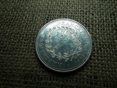 Franciaország, 50 frank, 1974, ezüst