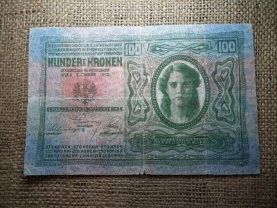 100 korona, 1912, Magyarország, felülbélyegzés