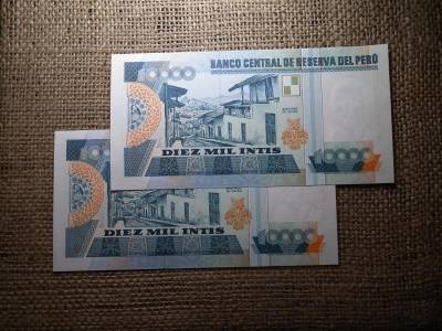 Peru 10000 Intis, 1988, 2 db hajtatlan, sorszámkövető