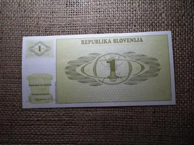 Szlovénia 1 tolar bankjegy, 1990, hajtatlan