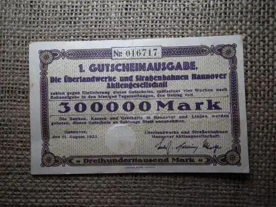 Németország 300000 márka, 1923, Hannover