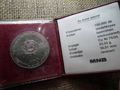 100 forintos érme, 1982, Tokos, BU
