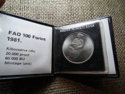 100 forintos érme, 1981, Tokos, BU, FAO