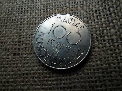 100 forintos érme, 1988, BU, foci