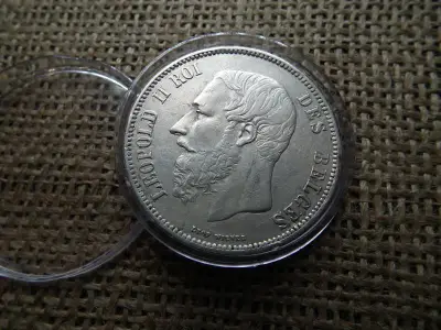 Belgium, 5 frank 1867, ezüst