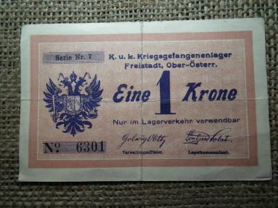 1 korona, 1915, Kriegsgefangenenlager Freistadt