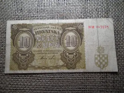 Horvátország 10 kuna, 1941, papírpénz