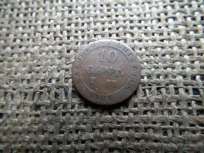 Franciaország 10 centimes, 1808, Strasbourg, I. Napóleon