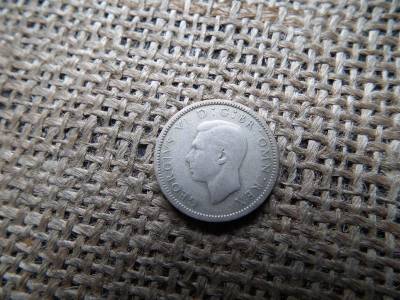Ezüst 6 pence érme, 1941, Nagy-Britannia