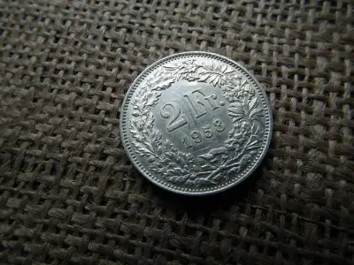 Ezüst 2 Frank, 1958, Svájc