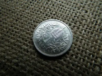 Ezüst 1 korona érme, 1901, corona