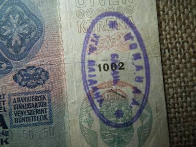 50 korona, 1914, felülbélyegzéssel