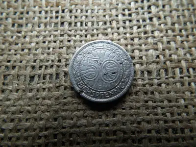 Birodalmi 50 pfennig, 1927 G, reichspfennig