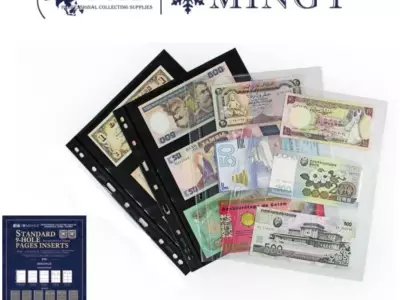 Bankjegytartó , 4 helyes , 10 lapos csomag , Berakólap bankjegyhez , átlátszó , bankjegy tartó lap , Ár / csomag